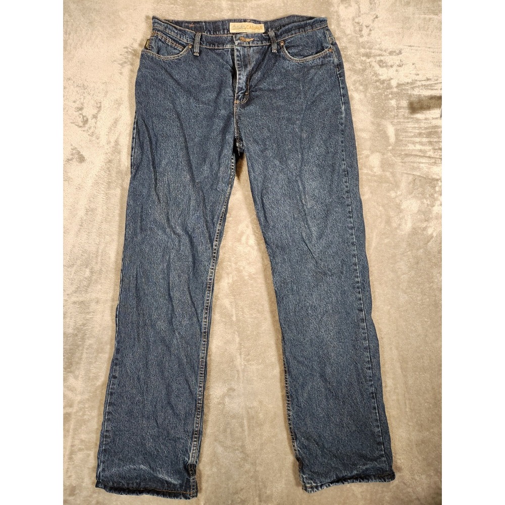 Cabela Casuals Jeans Women's 35X33 Size 14L Flannel Lining High waist 924321R‎